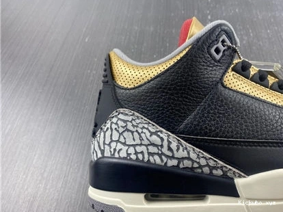 CK9246- Retro SoftTouch 3 3832 Jordan Black Gold Cement 1014